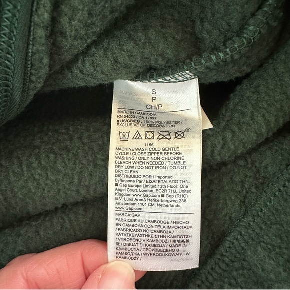Gap Men’s Sherpa Half Zip Pullover Arctic Fleece. Size small. Green. NWT - Picture 10 of 11